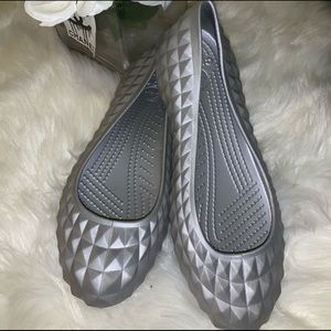 Crocs flats studded look silver